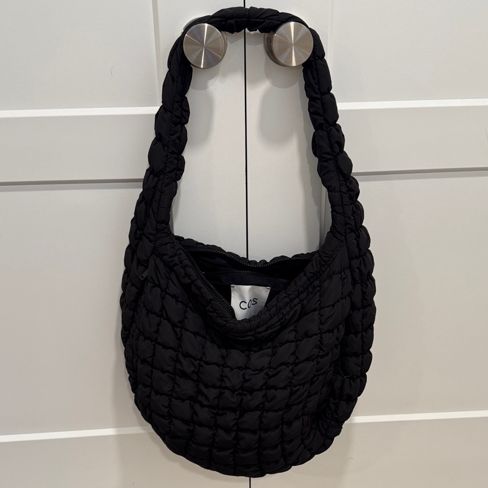 COS Quilted Black Hobo Bag
